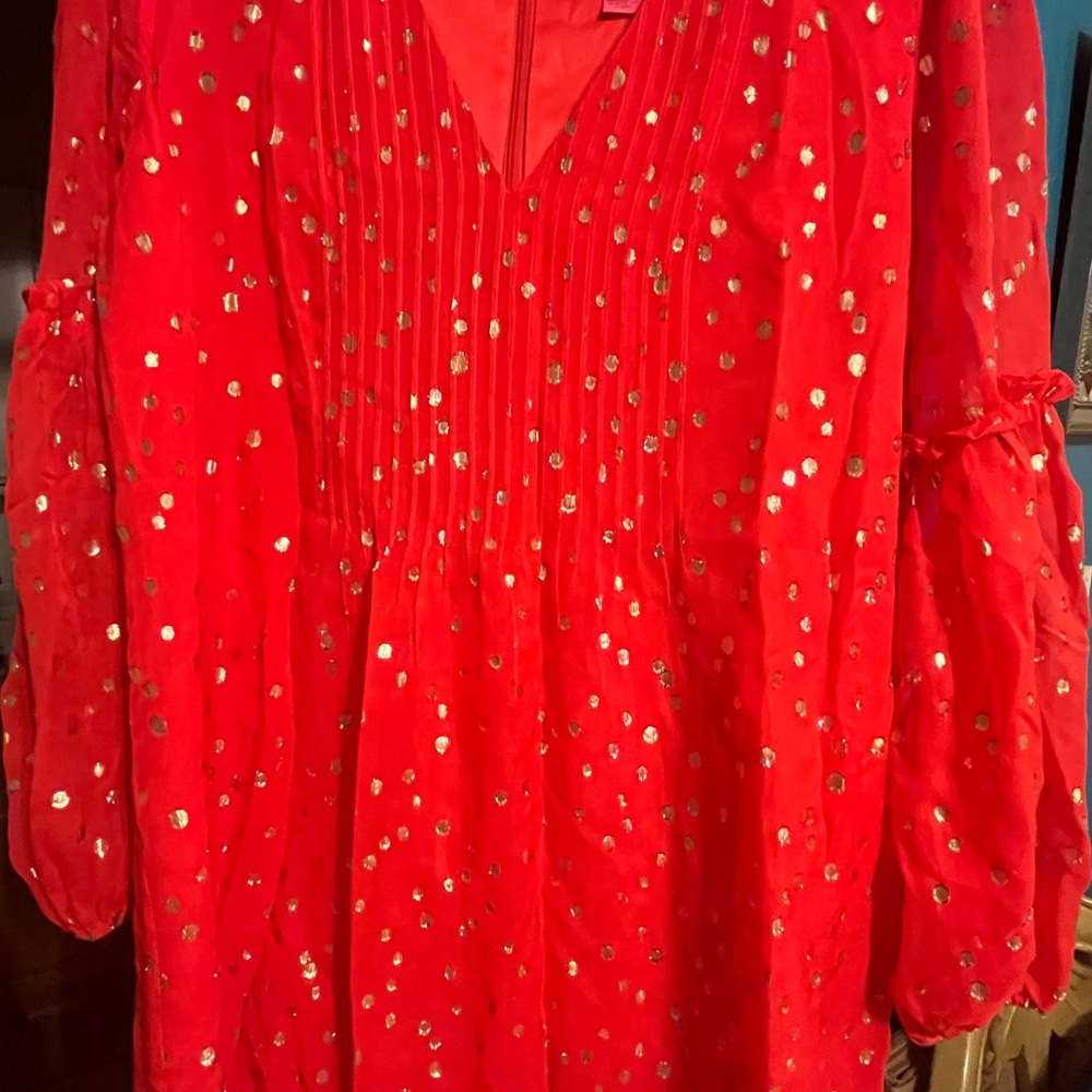 Lily Pulitzer Women's Red Polka Dot Top Size 10 - Picture 5 of 17